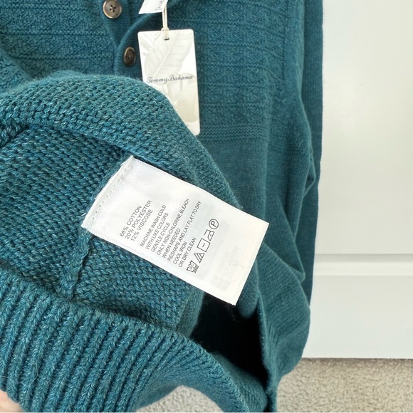 NWT Tommy Bahama Sorrento Beach Mock Neck Henley, M - Picture 3 of 6